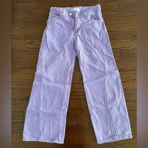 Girls Zara jeans wide leg size 9 purple/lavender